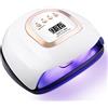 NEFLSI 220W Lampada Unghie LED UV Professionale Fornetto per Manicure/Pedicure 4 Timer 10s/30s/60s/99s Display LCD Permanente Smalto Semipermanente Automatico Sensore Piastra Rimovibile per Gel Nail Polish