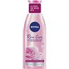 NIVEA Latte micellare 2 in 1 Rosa Care (1 x 200 ml), Latte detergente per il trucco con acqua di rosa biologico per tutti i tipi di pelle, detergente viso e labbra struccante e tonificante