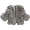 Generic Giacche a maniche lunghe da donna con bottoni a cuciture corte in pelliccia sintetica calda cappotto casual Outwear L259, grigio, S