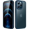 JETech Cover Opaca per iPhone 12 Pro Max 6,7 Pollici, Protezione Anticaduta Antiurto di Grado Militare, Custodia Posteriore Glassata Traslucida, Anti-Impronte (Blu)