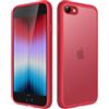 JETech Cover Opaca per iPhone SE 3/2 (2022/2020), iPhone 8/7, 4,7 Pollici, Protezione Anticaduta Antiurto di Grado Militare, Custodia Posteriore Glassata Traslucida, Anti-Impronte (Rosso)