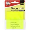 Fixo Note | Note adesive trasparenti | 50 note da 75 x 75 mm | in plastica | colore giallo neon | riutilizzabili e impermeabili | perfette per libri scolastici e documenti d'ufficio