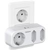 TESSAN Multiprise Murale USB, 5 en 1 Multiprise avec 2 USB et 3 prises AC, Prise Multiple Electrique 3600W Max, Prise Murale pour Maison Cuisine Bureau, Compatible Mobiles et Portables, Blanc