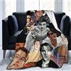 Jasongamo Leonardo Dicaprio - Coperta in flanella con collage di Dicaprio, leggera, accogliente, morbida, adatta per divano e divano, adatta per tutte le stagioni, 80 x 60 cm
