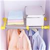 BAOYOUNI - Scaffale a tensione espandibile regolabile per armadio fai da te divisorio appendiabiti organizer per bagno, cucina, armadio, libreria, 40 - 50 cm - giallo
