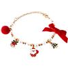 Yirepny 1 collana di perle per cani, 1 collana di perle per animali domestici, regolabile, con grazioso ciondolo natalizio e fiocco per cani, gatti, cuccioli, gatti, bianchi, XS