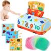 Tikplus Montessori, giocattolo interattivo, giocattolo per bambini, giocattolo per bambini a partire da 6 7 8 9 10 mesi (con panno crinkle e panno colorato)