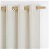 PONY DANCE Tende Cucina Country con Anelli Tende Lino per Interni Semitrasparenti Filtro Luce Linen Curtains Corte per Finestre con Privacy 2 Pezzi L 140 x A 137 CM, Beige