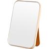 Naapesi Specchio pieghevole portatile, super HD, specchio rettangolare per il trucco, compatto e pieghevole, specchio da viaggio, portatile, da tavolo, leggero, 20 x 13,5 cm (beige)