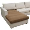 Eismodra Copridivano a forma di L, copridivano, 3 posti, elasticizzato, per divano, divano, a forma di L, marrone chiaro, chaise longue (1 pezzo)