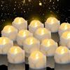 Daphomeu Set di 14 candele LED lampeggianti, ideali per Halloween, Natale, autunno e inverno, matrimonio, diametro 3,6 cm x altezza 3,2 cm