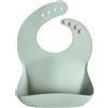 mushie | Bavaglino Silicone | Bavaglino Impermeabile Regolabile | Facile da Pulire | 4 Misure Regolabili con tasca Frontali Profonde | Senza BPA | articoli per neonati & bambini | Cambridge Blue