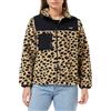 Levi's Cosy Big Foot Sherpa Felpa Non Grafica, Jacquard Leopard ALM, XS Donna