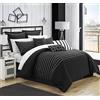 Chic Home Brenton Super Rich Microfiber Stitch Embroidered Regina, Nero, Queen