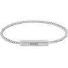 BOSS Jewelry Braccialetto in filo metallico da uomo Collezione ALEK in Acciaio Inossidabile, Argento (Silver), Taglia Unica