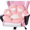 LANPEW Cuscino per sedia a forma di zampa di gatto, in peluche, confortevole, caldo, per ufficio, per la casa, il letto, tatami, cuscino per il pavimento, 60 x 60 cm, colore cuore rosa