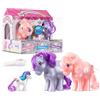 Basic Fun My Little Pony Pacchetto da Collezione per il 40 Anniversario, Fiore Perlato, Zucchero Filato e Mini Gloria, Set Regalo Giocattolo, Giocattoli per Cavalli Retrò, Età 4+