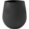 Villeroy & Boch Collier Noir Vaso carré Grande, Porcellana Premium, Nero, 200 mm