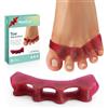 Welnove Separatore di dita dei piedi Correttore del bunion - 8 pezzi raddrizzatore in gel per dita a martello, regalo separatori di dita dei piedi (rosso intenso)