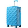British Traveller Piccola valigia da 50,8 cm, resistente, in ABS e policarbonato, leggera, con 4 ruote girevoli, chiusura TSA e cerniera YKK, colore: blu, Blu, S(small 20inch), Valigia rigida
