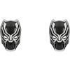 Disney Store Disney Marvel E600217L - Orecchini a perno in acciaio INOX, motivo: pantera nera, Misura unica, Argento sterling