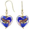 Venetiaurum - Orecchini Cuore Blu 12mm in Vetro Originale di Murano e Argento 925 - Gioiello Made in Italy Certificato
