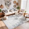 Tinyboy-hbq Tappeti dal design moderno per soggiorno, a pelo corto, per soggiorno, camera da letto, grigio (120 x 160 cm, Grigio/Beige)