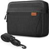 SIMTOP Borsa per tablet 11 pollici,Borsa a Tracolla per tablet,Lavoro quotidiano,borsa a tracolla Multitasche impermeabile da uomo in poliestere (nera)