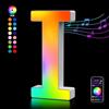 Kangtaixin Lettere Luminoso con USB, APP Controllo Luci LED di Lettera Alfabeto, Figura a Cuore con Luce Colorate RGB per Decorazione e Atmosfera, Luci Notturne Scrivania, Compleanni, Matrimoni, Vetrine - I
