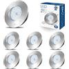 HiBay 6 Faretti Led da Incasso per Cartongesso 5W Ultrasottili Faretti Led Soffitto Incasso 500LM,6000K Bianco Freddo,220V Inox IP44,Diametro Foro Ø60mm-68mm per Bagno,Esterno