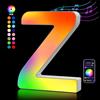 Kangtaixin Lettere Luminoso con USB, APP Controllo Luci LED di Lettera Alfabeto, Figura a Cuore con Luce Colorate RGB per Decorazione e Atmosfera, Luci Notturne Scrivania, Compleanni, Matrimoni, Vetrine - Z