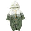 Yanmucy Salopette per Neonato Pagliaccetto Completi Lavorato a Maglia Neonato inverno One-Pieces Maglione Unisex Baby Breasted con cappuccio Tuta per 0~12 mesi (3~6 mesi, Verde)