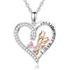 kanisee Collana Donna Cuore Gioielli Donna in Argento 925, Idee Regalo Originale per Donna Mamma Compleanno Anniversario Festa Della Mamma San Valentino Regali Natale