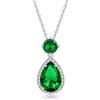 YONVUN Zircone Diamante Ciondolo Collana Placcato 18k Oro Lacrima Ovale Perla Cristallo Rubino Smeraldo Zaffiro Ametista Argento Gioielli Set Regalo per Madre Moglie Fidanzata Figlia