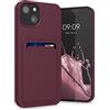 kwmobile Custodia Compatibile con Apple iPhone 13 Cover - Back Case Cellulare con Slot Porta Carte - Morbida in Silicone TPU rosso fulvo