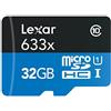 Lexar Scheda UHS-I ad alte prestazioni microSDHC 633x 32GB con adattatore SD - LSDMI32GBBNL633A