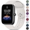 Wanme Cinturino per Amazfit Bip/Bip 3 /Bip 3 Pro Smartwatch, Largo 20 mm Cinturini in Silicone Originale Compatibile con Amazfit Bip S/Bip Lite/Bip U Pro Donna Uomo, Luce Stellare