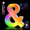 Kangtaixin Lettere Luminoso con USB, APP Controllo Luci LED di Lettera Alfabeto, Figura a Cuore con Luce Colorate RGB per Decorazione e Atmosfera, Luci Notturne Scrivania, Compleanni, Matrimoni, Vetrine - &