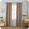 GIRASOLE HOME Coppia Tende Barbados Termiche Totalmente Oscuranti 2 Pannelli da 90x240cm con Tasca, Marroncino