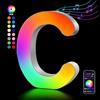 Kangtaixin Lettere Luminoso con USB, APP Controllo Luci LED di Lettera Alfabeto, Figura a Cuore con Luce Colorate RGB per Decorazione e Atmosfera, Luci Notturne Scrivania, Compleanni, Matrimoni, Vetrine - C