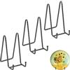 QHFlashbuy 3 Pezzi Espositore di Ferro,6 Porta Piatti da Esposizione,Cavalletti per Espositori,Supporto Cavalletto Espositore Porta Piatti per Foto,Cornici(Nero)