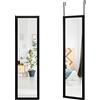 COSTWAY Specchio da Parete Lungo, Specchio Rettangolare a Figura Intera Sopra la Porta con Ganci per la Porta, Ideale per Camera da Letto Soggiorno Ingresso, 33x119 cm (Nero)