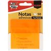 Fixo Note | Note adesive trasparenti | 50 note da 75 x 75 mm | in plastica | colore arancione neon | riutilizzabili e impermeabili | perfette per libri scolastici e documenti d'ufficio