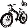 KAISDA Bicicletta Elettrica Pieghevole K3 Mountain Bike Elettrica da 26 Pollici, Batteria Rimovibile 48V10AH,Shimano 7 Velocità,Display LCD,Nero
