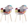 EGOONM Set di 2 Sedie Patchwork in Stile Nordico - Poltrona da Pranzo e Reception per Soggiorno e Sala da Pranzo (Rosso)