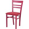 Totò Piccinni sedia CROMATICA in Legno di faggio robusta già montata seduta imbottita in tessuto (Rosso)