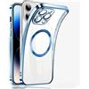 Luoiwei Cover Magnetica Compatibile con iPhone X/XS e MagSafe, Custodia Per iPhone X/XS Full Lens Protection, Ultra Sottile Transparent Crystal Clear TPU Anti Ingiallimento Case, blu