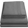 Sweet Home Collection Set di Biancheria da Letto di Lusso con Lenzuolo con Angoli, 2 federe, in Microfibra, Grigio, con 2 Letti Singoli