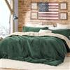 Lanqinglv Set di biancheria da letto in flanella, 135 x 200 cm, verde, beige, invernale, in flanella, con chiusura lampo e 1 federa da 80 x 80 cm