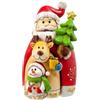 DRW Decorazione natalizia in pizzo Babbo Natale, pupazzo di neve e renna resina 6 x 5 x 10 cm